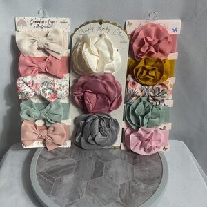 Baby Headband Bundle Bows & Floral Nylon Stretch Danbar Global Ava Olivia Set